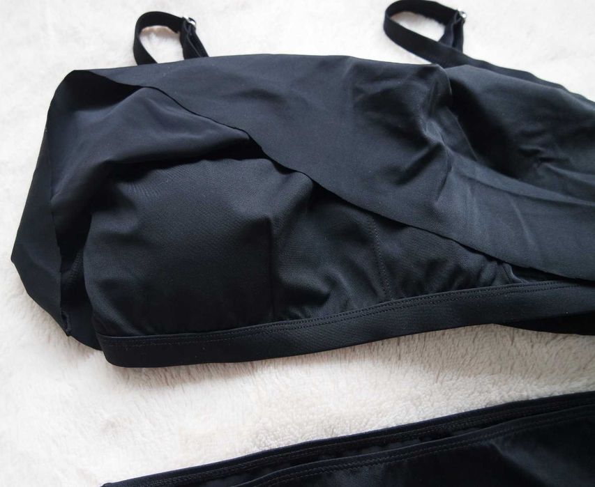 Strój kąpielowy dwuczęściowy bonprix NOWY 42 czarny falbana bikini