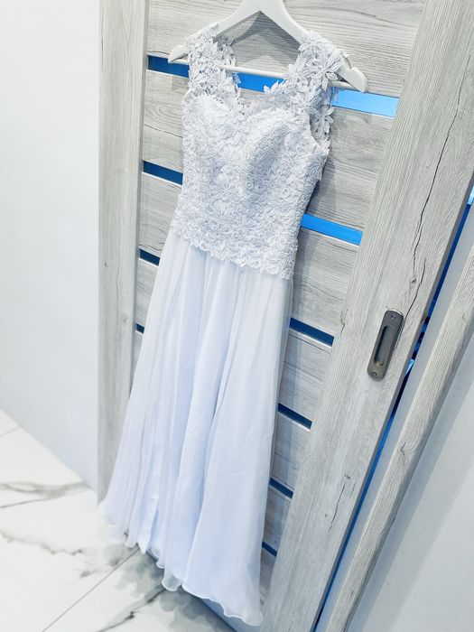 Suknia ślubna biała długa bolerko