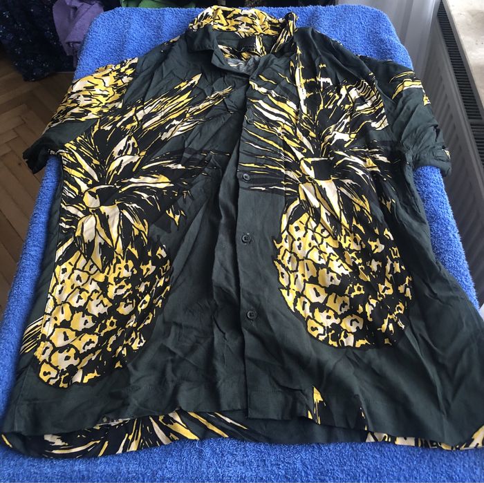 Koszula H&M Pineapple – Męska, Wiskoza, Wzór w Ananasy – Rozmiar M