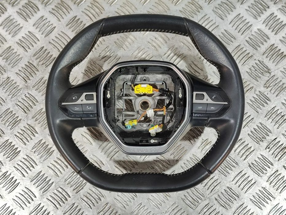 Volante Flat Bottom em Pele Peugeot 3008 II 2 Comandos multifunções