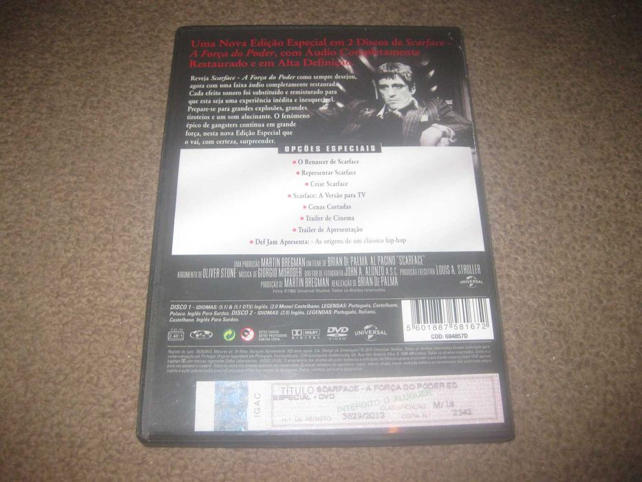 "Scarface- A Força do Poder" com Al Pacino numa Edição Especial com 2 DVDs!