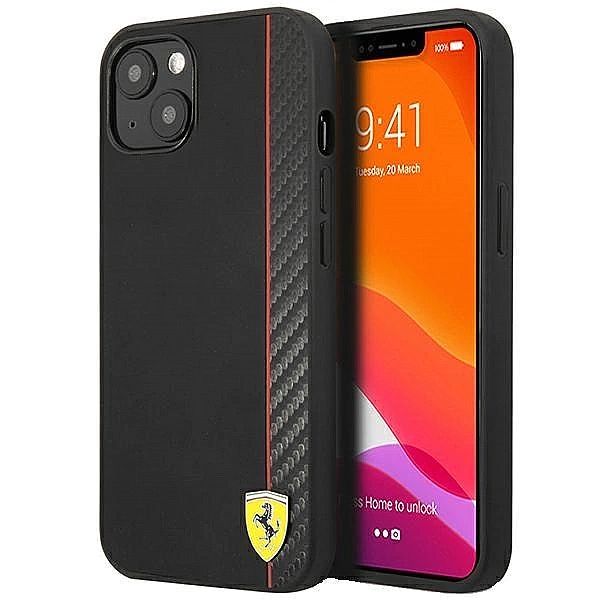 Etui Ferrari On Track Carbon Stripe na iPhone 13 mini - czarne