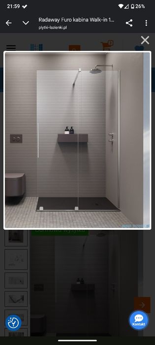 Radaway Furo kabina Walk-in 120x200cm, przesuwna