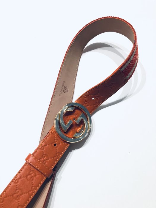 Pasek skora naturalna Gucci Boss orange