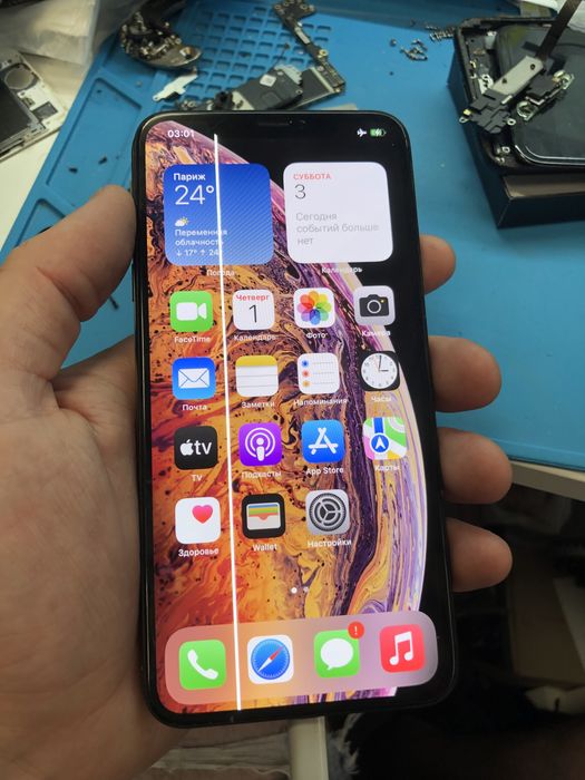 Продам экран на айфон apple iPhone Xs Max с пятном полоской