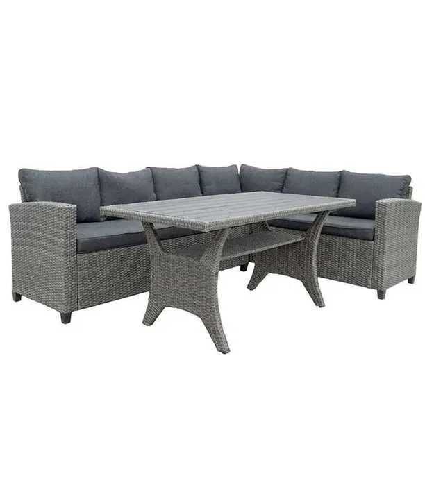 Zestaw Mebli Ogrodowych Komplet Na Taras Narożnik Technorattan + Stół