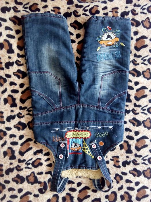 Джинсовые комбинезоны для мальчика, р.86