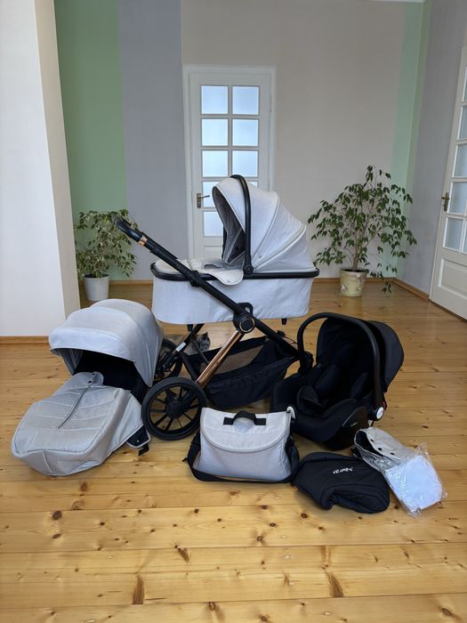 Коляска 3в1 з авто кріслом Ninos Estrella Beige Gold