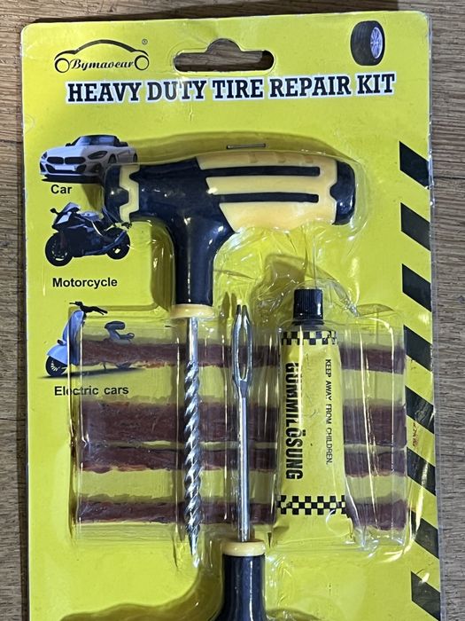 Kit de Reparação de Pneus Heavy Duty - Carro, Mota e Elétricos (Novo)