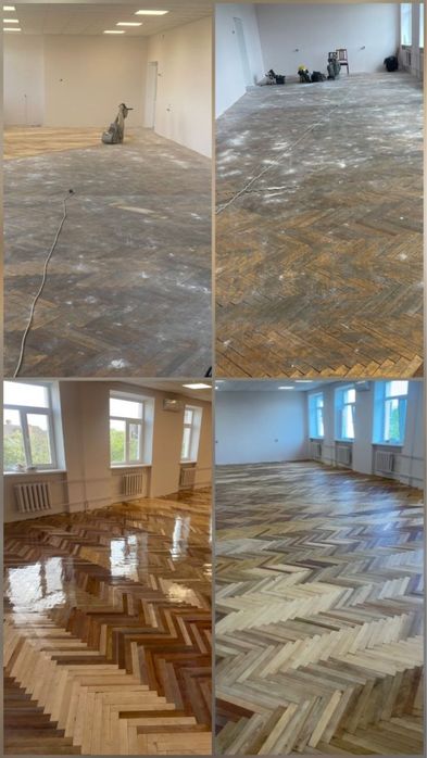 Паркетные работы,шлифовка циклевка паркета,доски.