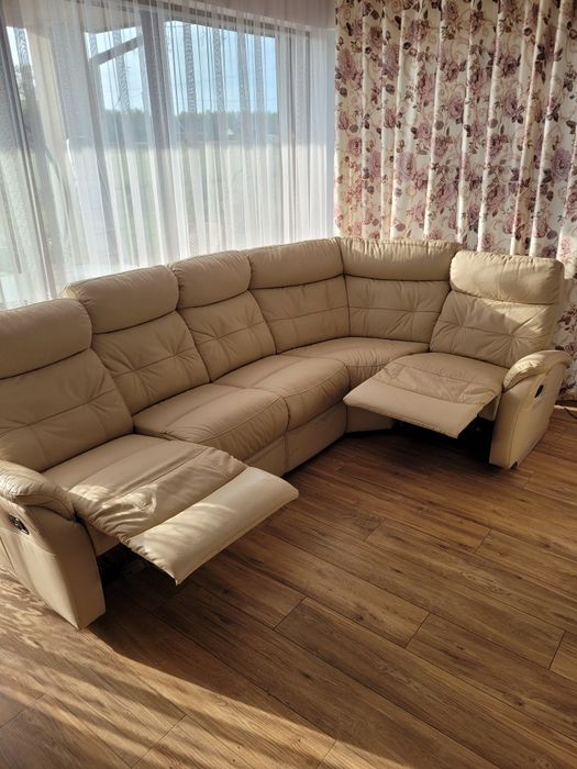 Narożnik Siena, skórzany z funkcją relax/z podnóżkiem