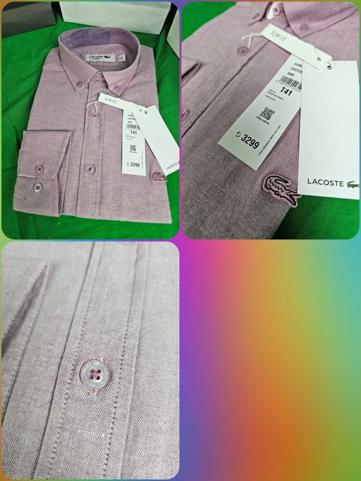 Koszula męska gładka gant koszule męskie lacoste slim fit