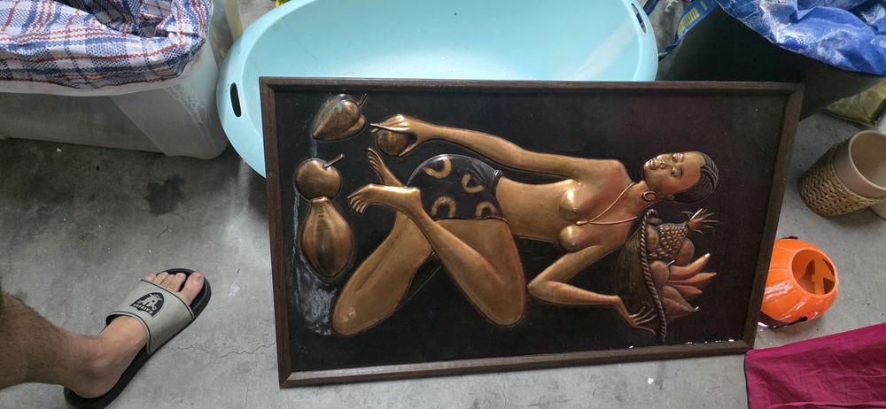 Par de Quadros Vintage em Relevo – Estilo Étnico / Africano