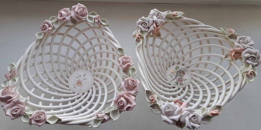 Корзинки декоративные (конфетницы), керамика, 2 шт.