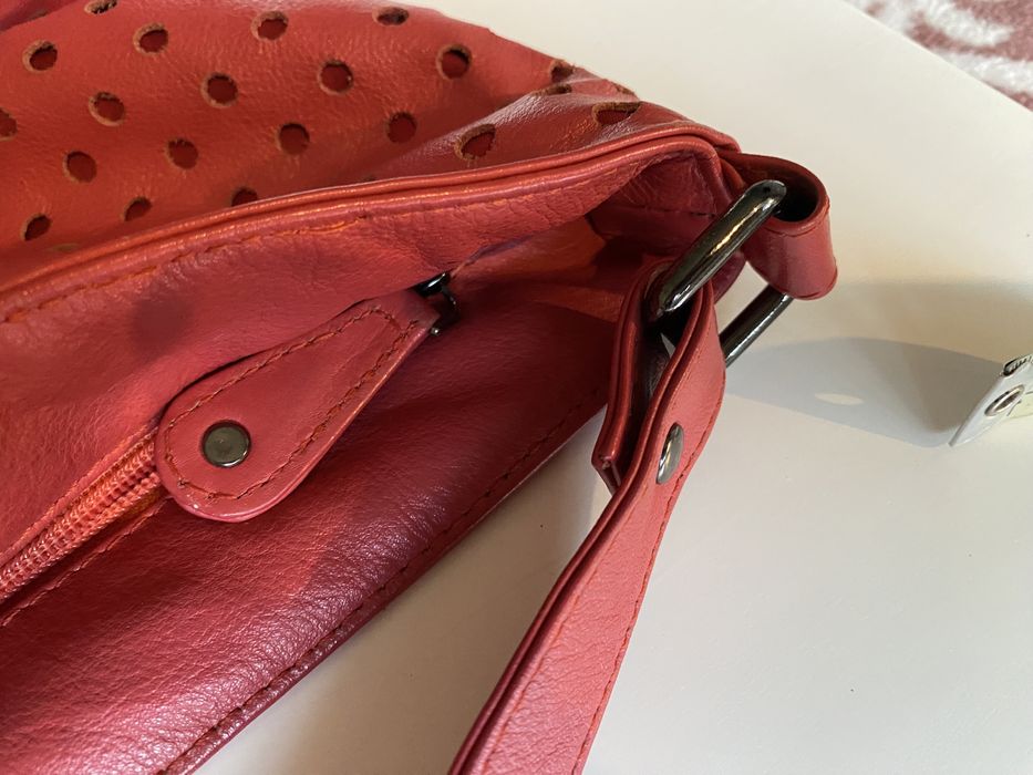 Сумка з натуральної перфорованої шкіри