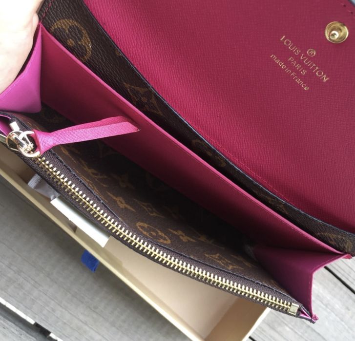 Portfel damski Louis Vuitton Emilie Monogram rózowy fuksja brązowy