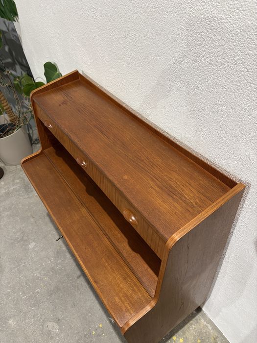 Skandynawski tekowy sekretarzyk biurko chatol Dania 1970s