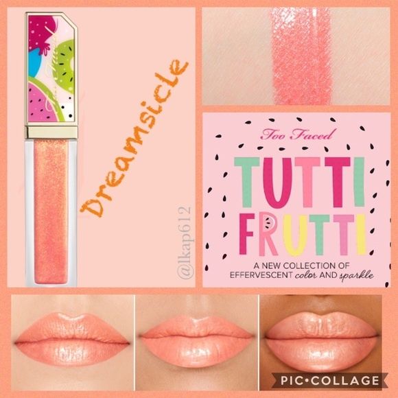 too faced tutti frutti lip glaze dreamsicle nowy błyszczyk na prezent