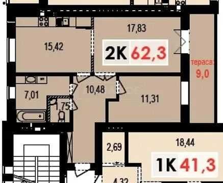 Готова до ремонту 2 кімнатна квартира ЖК Краківський