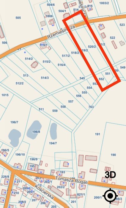 Działka budowlana 2216m2 i 488m2