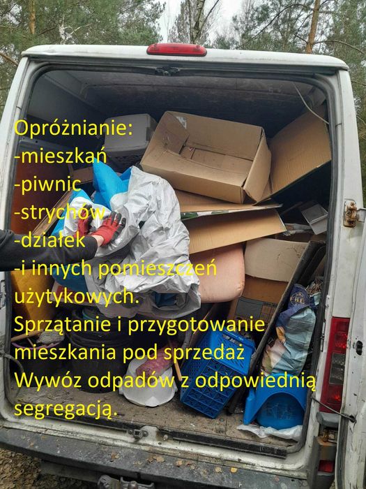 Opróżnianie domów mieszkań piwnic wywóz mebli śmieci gabarytów złom