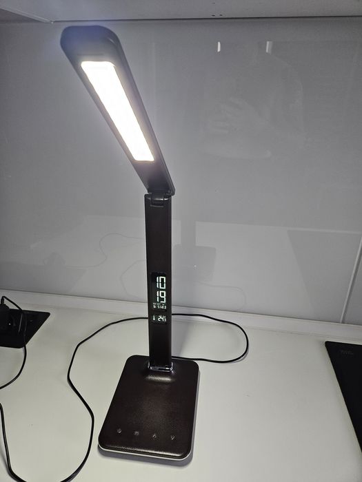Lampa LED na biurko ściemniana brązowa