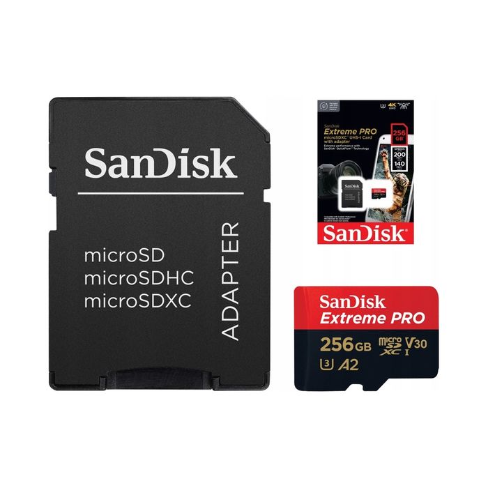 outlet karta pamięci sandisk 256gb microsdxc extreme pro 200mb/s a2 c10 v30