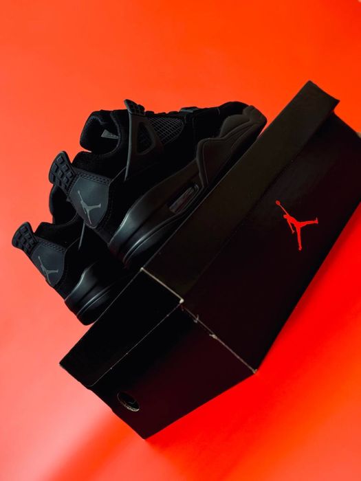 Nike Air Retro Jordan 4 cat premium black набуковые кроссовки Джордан