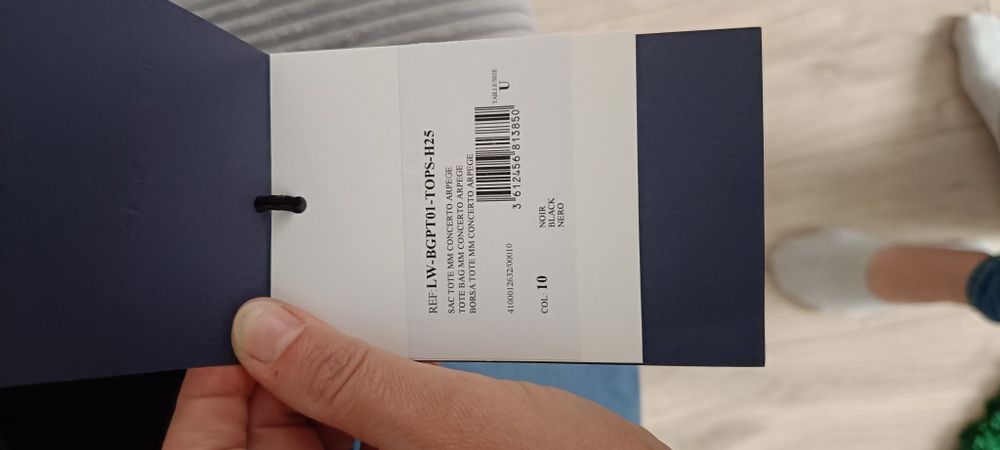 Nowa Skórzana Torebka LANVIN Concerto Arpège Tote MM – Czarna (Noir)
