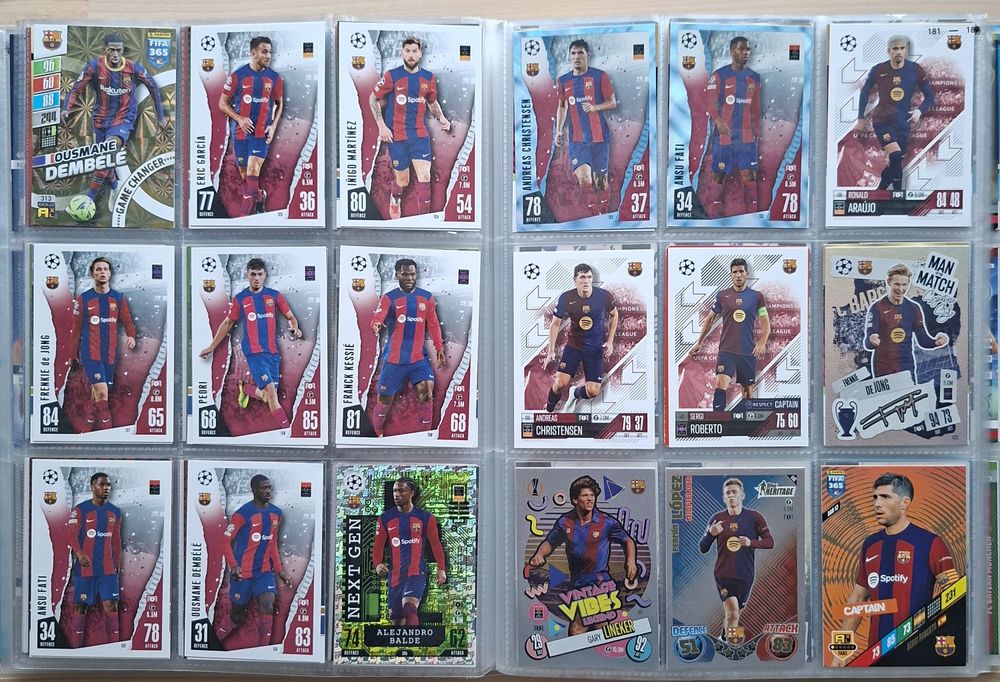 Karty piłkarskie Barcelona topps match attax panini fifa 365