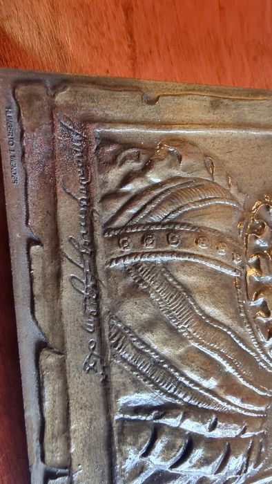 Placa Artística em Bronze   Luís de Camões  400 g  c. 1980