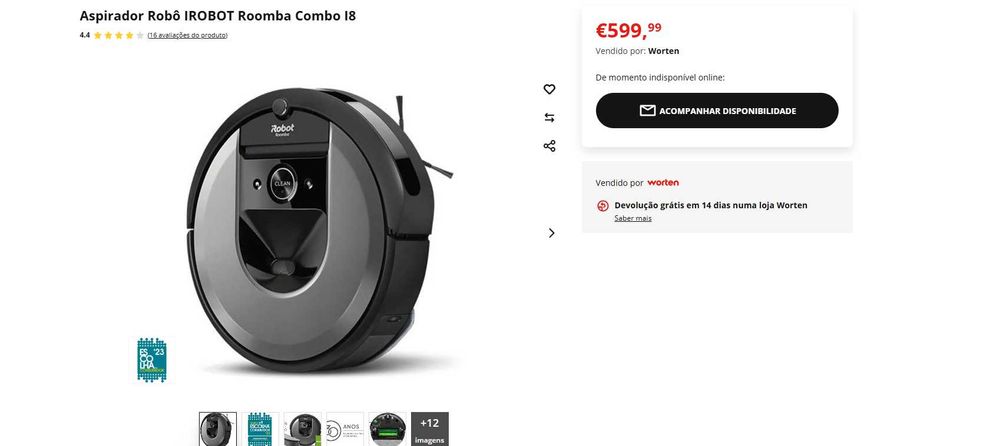 Robot roomba combo i8 ( aspirador e passa o chão tudo sozinho )