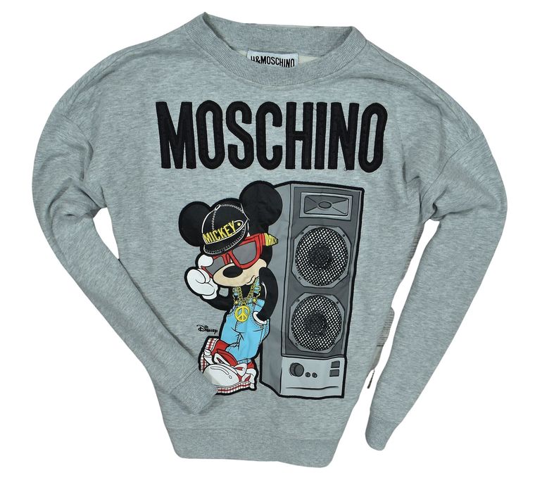 Moschino Hm Logowana Bluza Damska Disney Szara S