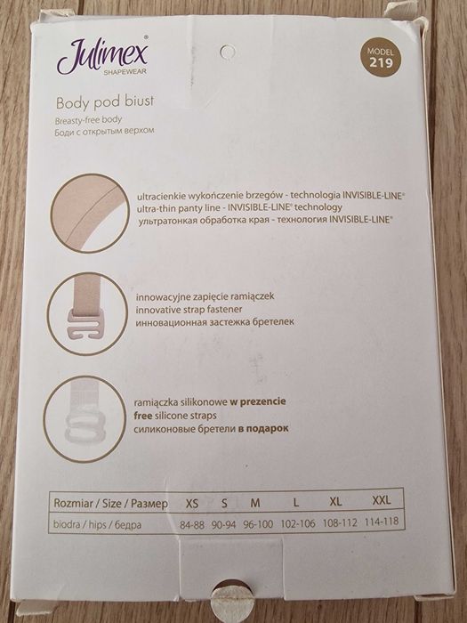 Julimex modelujące body wyszczuplające pod biust – czarne - NOWE