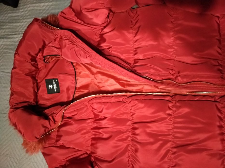 Płaszczyk zimowy damski bordowy