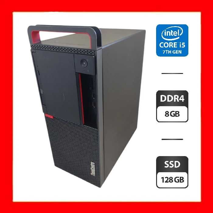 Комп'ютер Lenovo ThinkCentre M910T Tower / Intel Core i5-7500 (4 ядра по 3.4 - 3.8 GHz) / 8 GB DDR4 / 128 GB SSD / Intel HD Graphics 630 / Wi-Fi