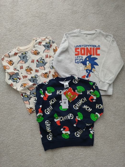 Sonic Grinch Bluza bluzy bluzka Sinsay 128