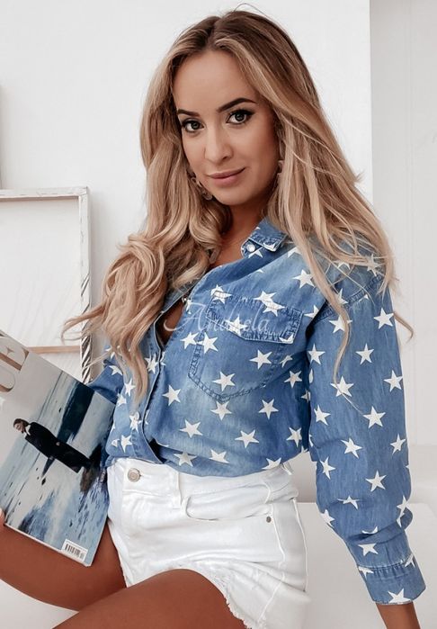 Koszula jeansowa gwiazdki