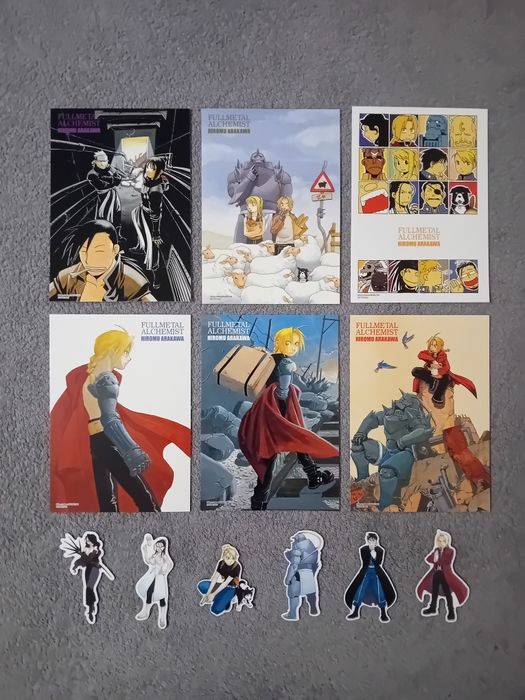 Fullmetal Alchemist dodatki z mangi - pocztówki i magnesy JPF