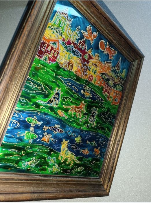 Раритет! Витражная живопись Марьяны Острогляд (Львов), 2000 год.