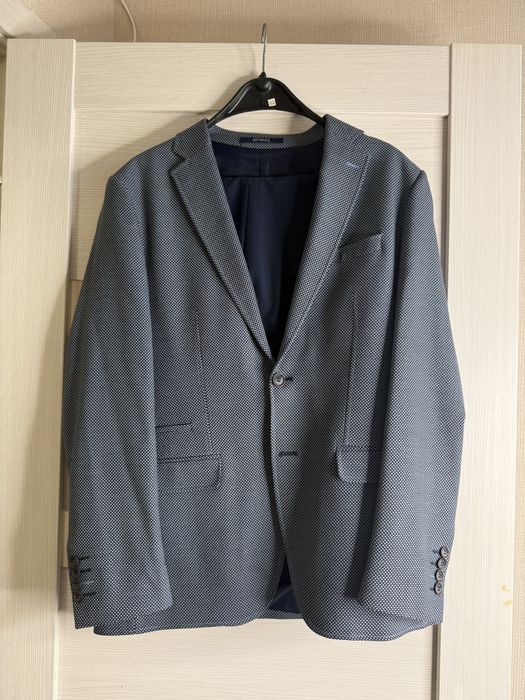 Чоловічий костюм (піджак + брюки), р.52, синій Suvari
