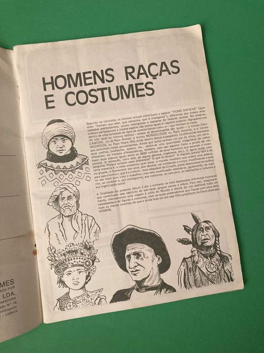 Caderneta Antiga Homens raças e Costumes Completa