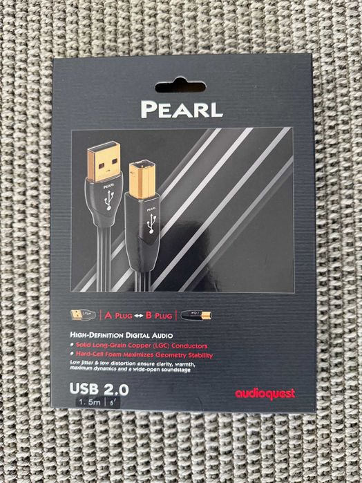 AudioQuest 1.5m Pearl USB A-B cabo USB 1,5 m USB B Macho Preto