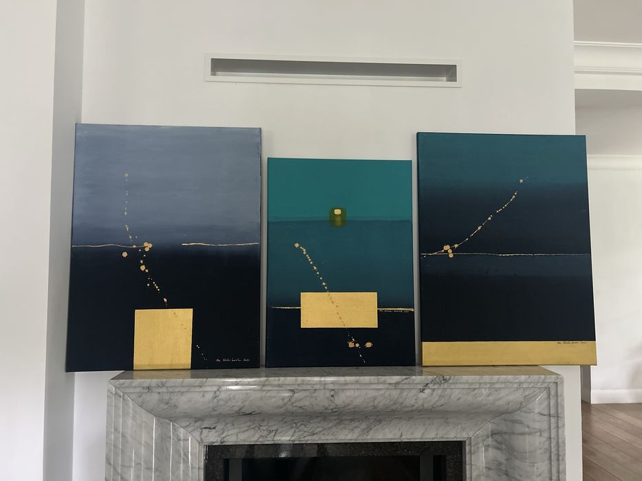 Tryptyk- 3 obrazy abstrakcja