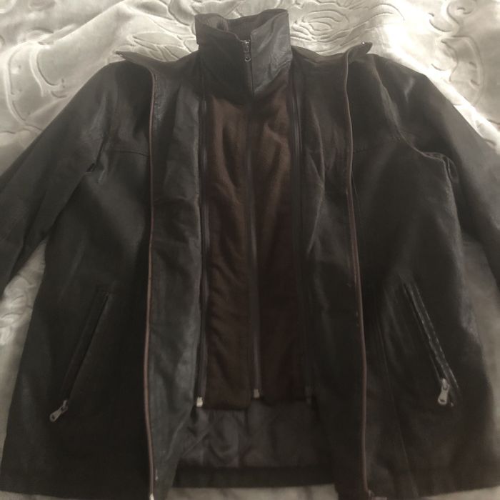 Męska kurtka skórzana ocieplana.