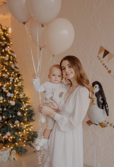 Сукня біла шифонова з підкладкою