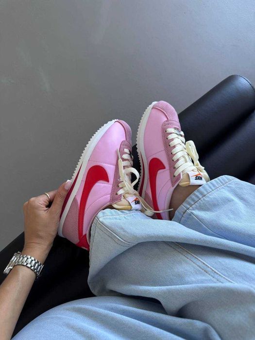 Кросівки Nike Cortez Pink/Red premium | Кроссовки Найк жіночі