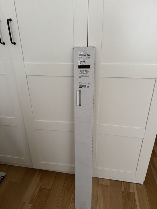 Ikea Bekrafta podwójny karnisz komplet biały NOWY 120-210 cm 19 mm
