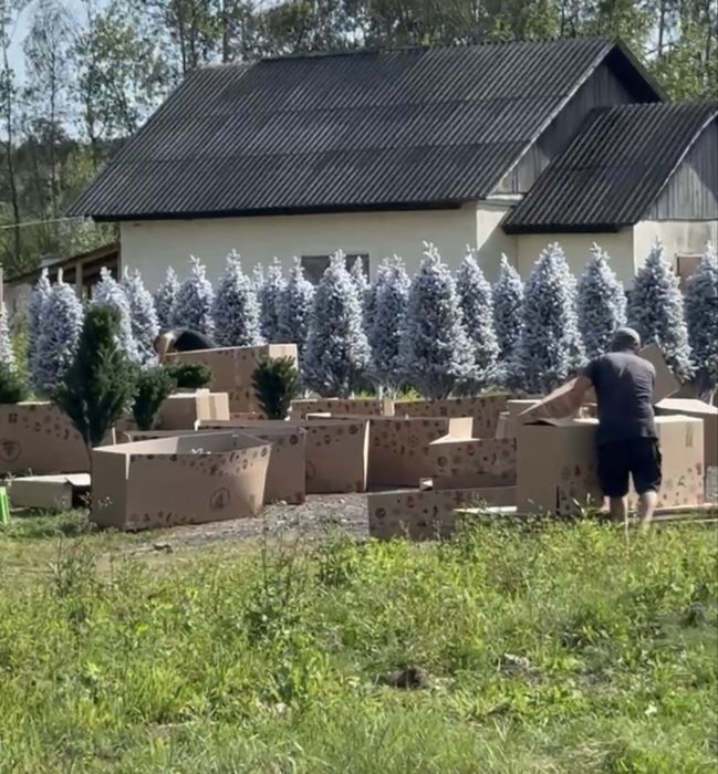 Супер ціна‼️литих і засніжених штучних ялинок,новорічна елка литая ель