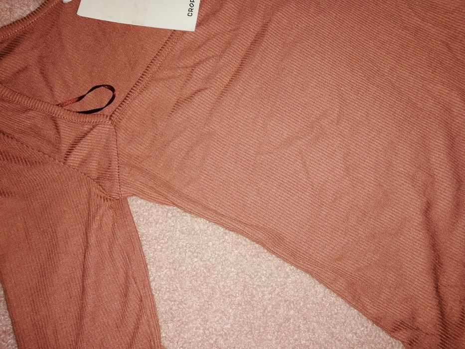 CROPP _ body bluzka Prążkowany materiał. Brudny /brązowawy róż. _ NOWE